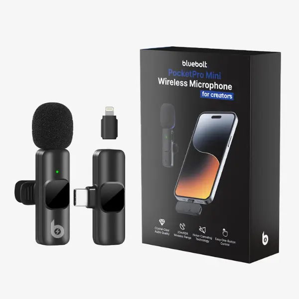 Microphone Wireless Lavalier Microphone for Live Streaming/YouTube/TikTok/Facebook Live Noise Reduction Mic For iPhone/Android